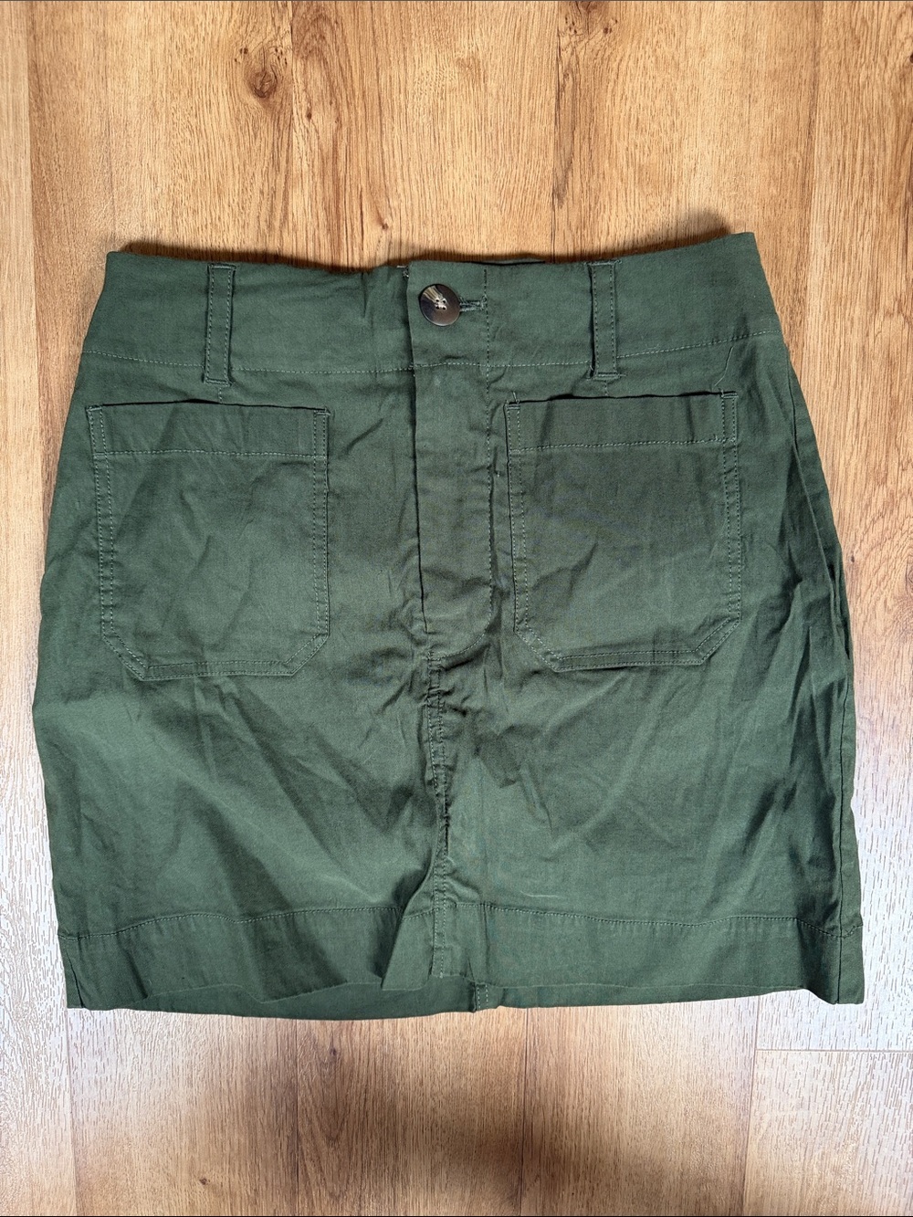 Maeve Olive Green Utility Mini Skirt